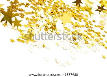 Golden stars isolated on white background