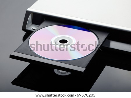 DVD player over dark background