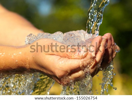 Woman'S Hands With Water Splash