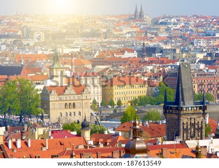Prague spring panorama