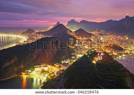 Night view of Rio de Janeiro, Brazil