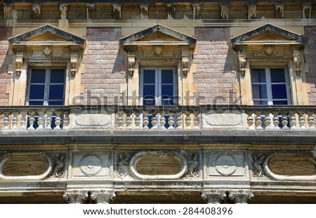 BIARRITZ,FRANCE-MAY 30, 2015: Stately mansion shows the luxury of past times when the nobility was spending the summer in the city  on May 30, France.