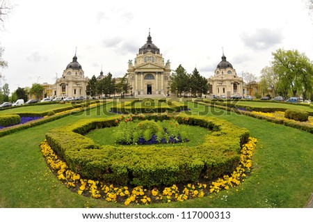 Bath flower garden in Budapest