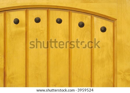 Abstract Architectural of Solid Yellow Wooden Door.