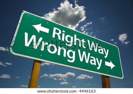stock-photo--right-way-wrong-way-road-si