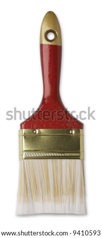 New Paint Brush Isolated on a White Background with Clipping Path.