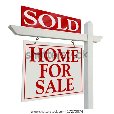 real estate sign sold. real estate sign sold. stock