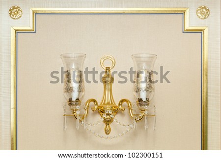 Luxurious Ornate Gold Wall Chandelier Abstract.