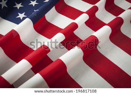 Folded American Flag Abstract.