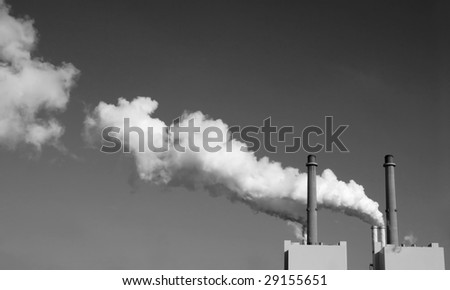 factory chimneys with smoke