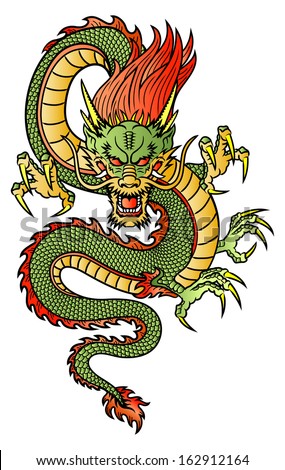 Traditional Asian Dragon This is vector illustration ideal for a mascot and tattoo or T-shirt graphic Traditional Asian Dragon This is vector illustration ideal for a mascot and tattoo or T-shirt graphic
