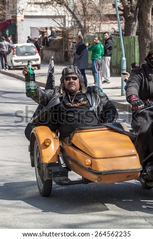 PLOVDIV, BULGARIA - MARCH 22, 2015 - Motorcycle season opening 22 March 2015. Annual motorbike fans meeting and parade.
