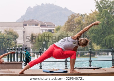 PLOVDIV, BULGARIA - SEPTEMBER 26, 2015 - Move week festival in the central park of Plovdiv, Bulgaria. The festival includes activities like yoga, aerobics, martial arts, dancing and many more.