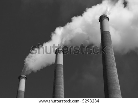 Smoke Stacks spewing Vapor into the Air