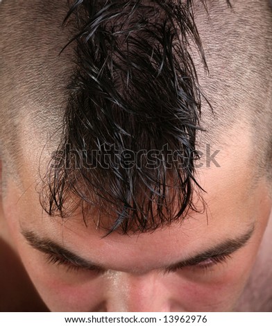 Top of Head View of a Mohawk Haircut