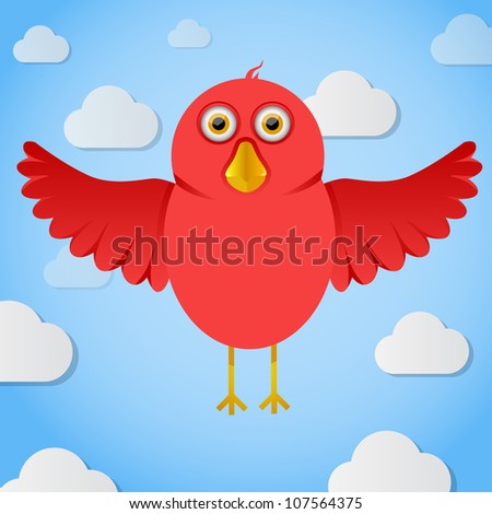 red cartoon bird