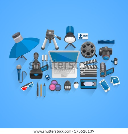 Vector foto video style Vector foto video style