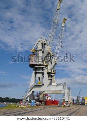 Photo of gantry cranes in GdaÅ?sk Poland