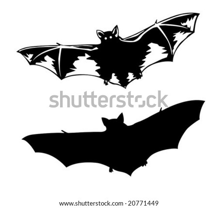 stock vector vector silhouette to bat on white background