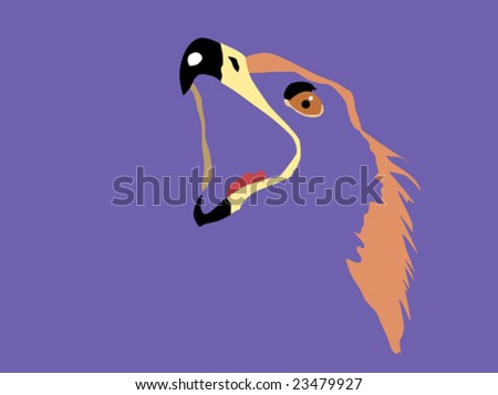 stock vector : vector silhouette of the head of the golden eagle on blue 