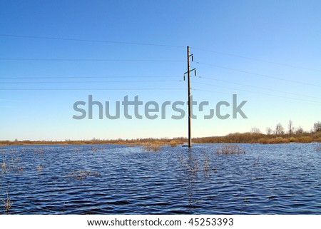 electric pole in water