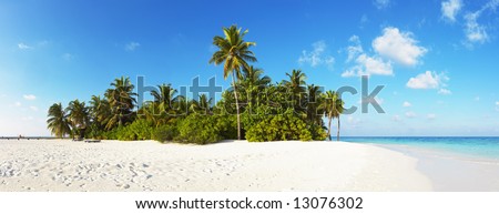 Tropical paradise. Beautiful panorama of tropical island.