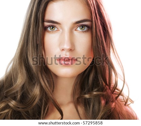 Natural  on Beauty With Perfect Natural Makeup Look And Long Hair Stock Photo