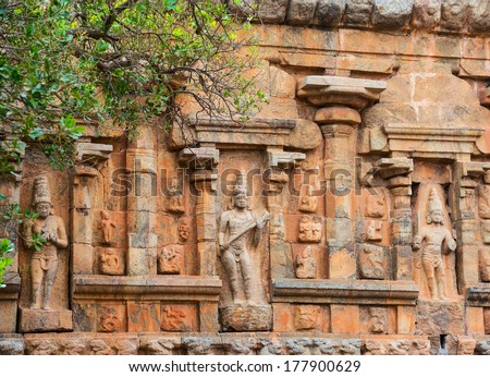 element  architecture of Hindu Temple ancient Gangaikonda Cholapuram Temple, India, Tamil Nadu, Thanjavur (Trichy)