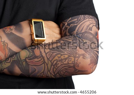  over white background. Tattoos 