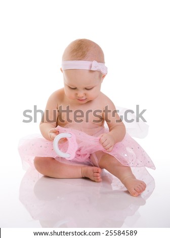 stock photo Baby Ballerina Very cute happy baby girl wearing ballerina 