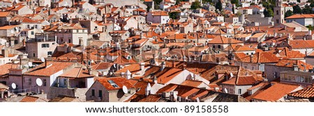 Red roofs of Dubrovnik old town in Croatia