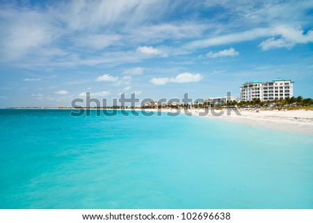 World best Grace bay beach at Providenciales on Turks and Caicos islands
