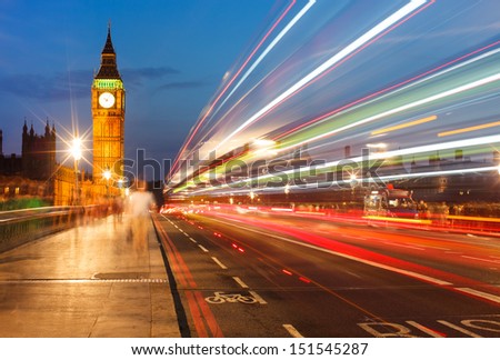 Big Ben and House of Parliament at night, London UK
