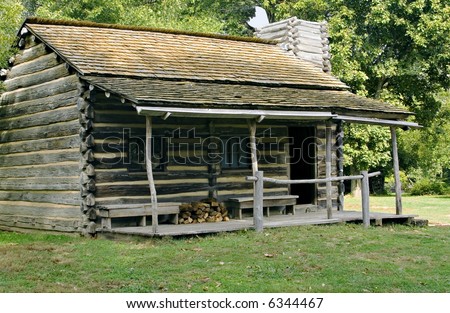 Log cabin in new salem illinois state historic site