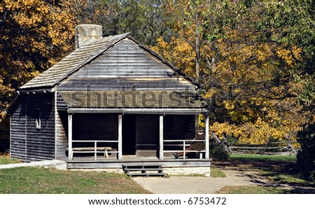 Replica of abraham lincoln\'s grocery store in new salem village, illinois
