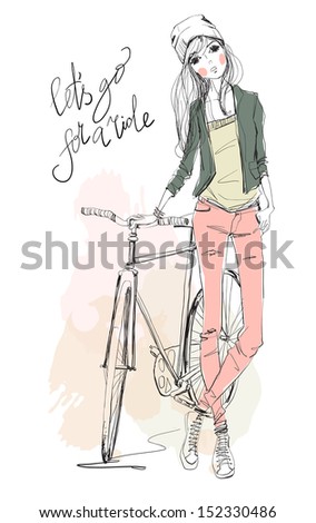 girl with bike girl with bike