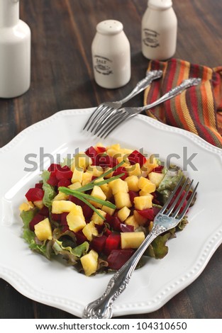 Beet and pineapple salad