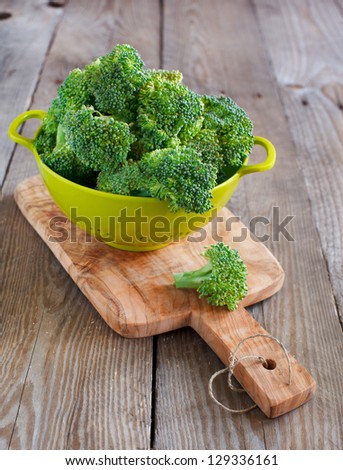 Broccoli On Wooden Board