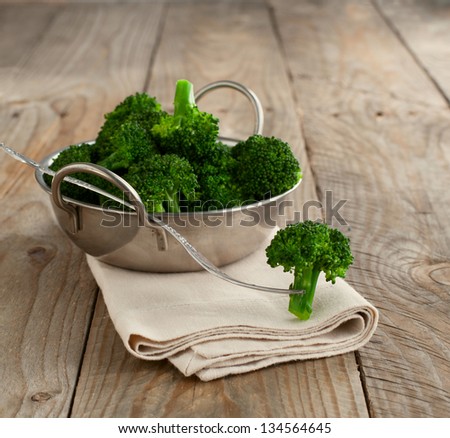 Steamed broccoli in a bowl