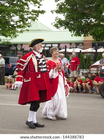 AURORA, ONTARIO, CANADA- JULY 1: Canada Day Parade at part of Young Street in Aurora, Canada on July 1, 2013