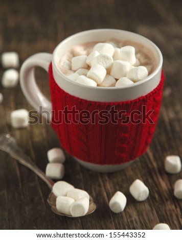 Mug Filled With Hot Chocolate And Marshmallows