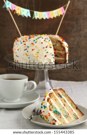 Vanilla Sprinkles Cake for Birthday Party