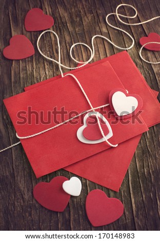 Love letter for Valentine\'s day. Toned image