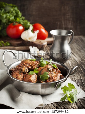 Chahohbili. Georgian chicken ragout. Tradition Georgian cuisine