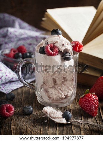 Mixed Berry ice cream. Frozen yogurt