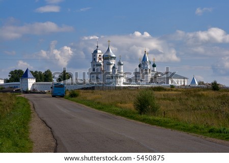 russian church near road in Pereslavl-Zalesskiy