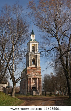 Orthodox Cathedral of the Nativity of Christ of 16th, century  in a small town not far from Moscow. Vereya. Russia.