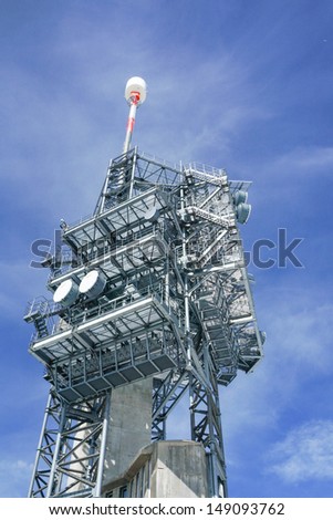 Tv tower at mount Titlis on the Swiss alps