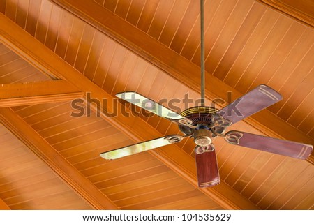 Ceiling fan in the lobby of the hotel.