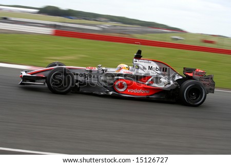 Silverstone, UK - June 26: Formula 1 driver Lewis Hamilton McLaren testing at Silverstone before the British Grand Prix